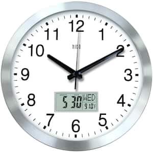 LakeFront Silver Silent Non-Ticking Modern Wall Clock