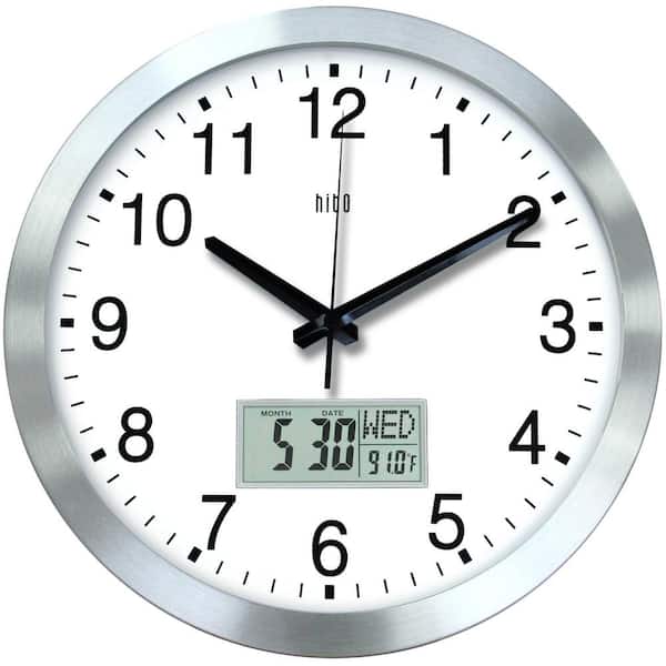 LakeFront Silver Silent Non-Ticking Modern Wall Clock CY19RFZNH8