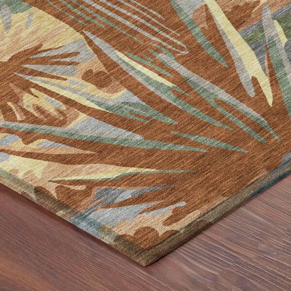 Chantille Machine Washable Indoor/Outdoor Abstract ACN2496 Paprika 3 ft. x 5 ft. Area Rug