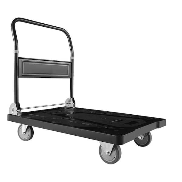 Foldable 1000 lbs. Push Cart Dolly, Flatbed Hand Truck with Swivel Wheels, Folding Platform, 35.2 x 23.4 x 33.5 in.