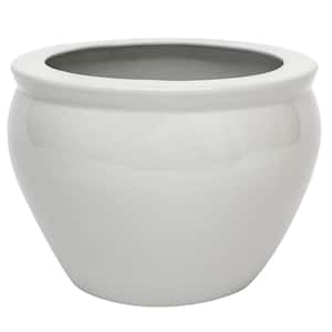 18 in. White Porcelain Fishbowl