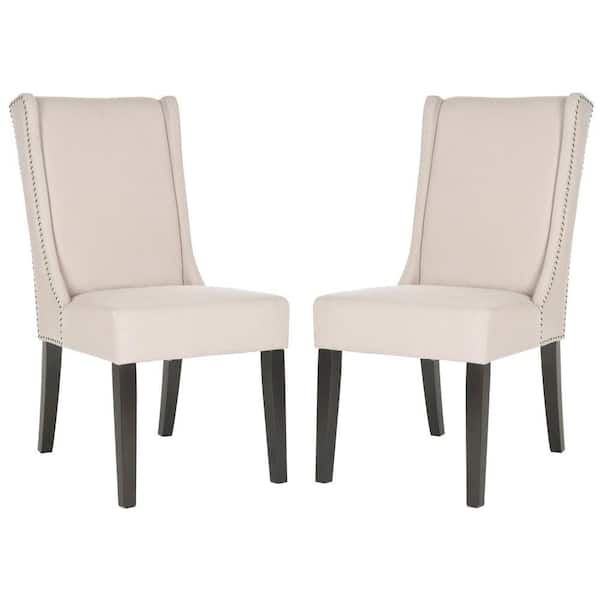 Safavieh Sher Taupe/Espresso Linen Side Chair (Set of 2)