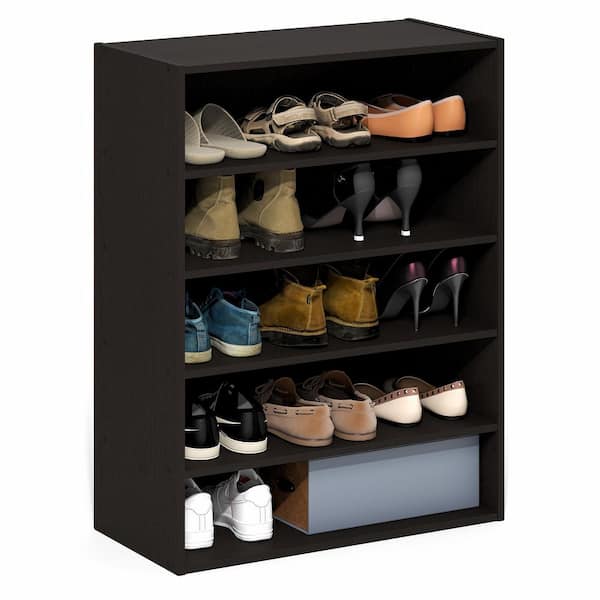 order.30〜33 Furinno 31.5 in. H 15-Pair White Wood Shoe Rack 25005DOK - The