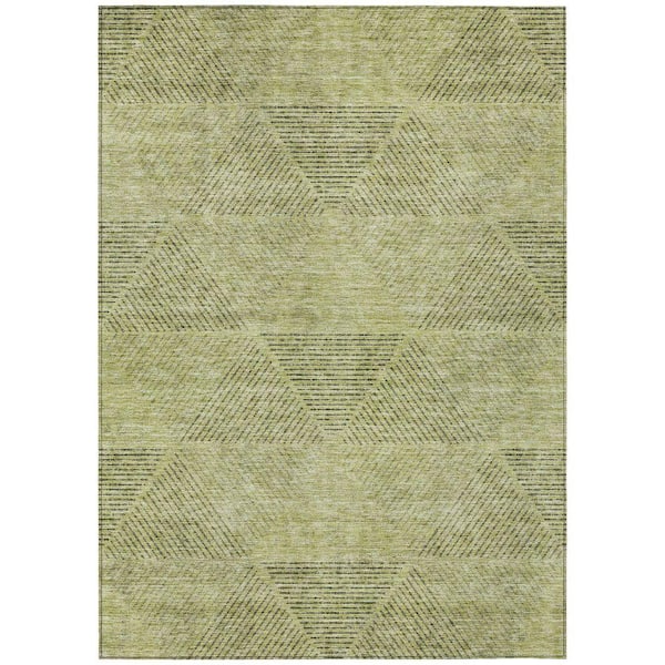Chantille Machine Washable Indoor/Outdoor Abstract ACN777 Aloe 8 ft. x 10 ft. Area Rug