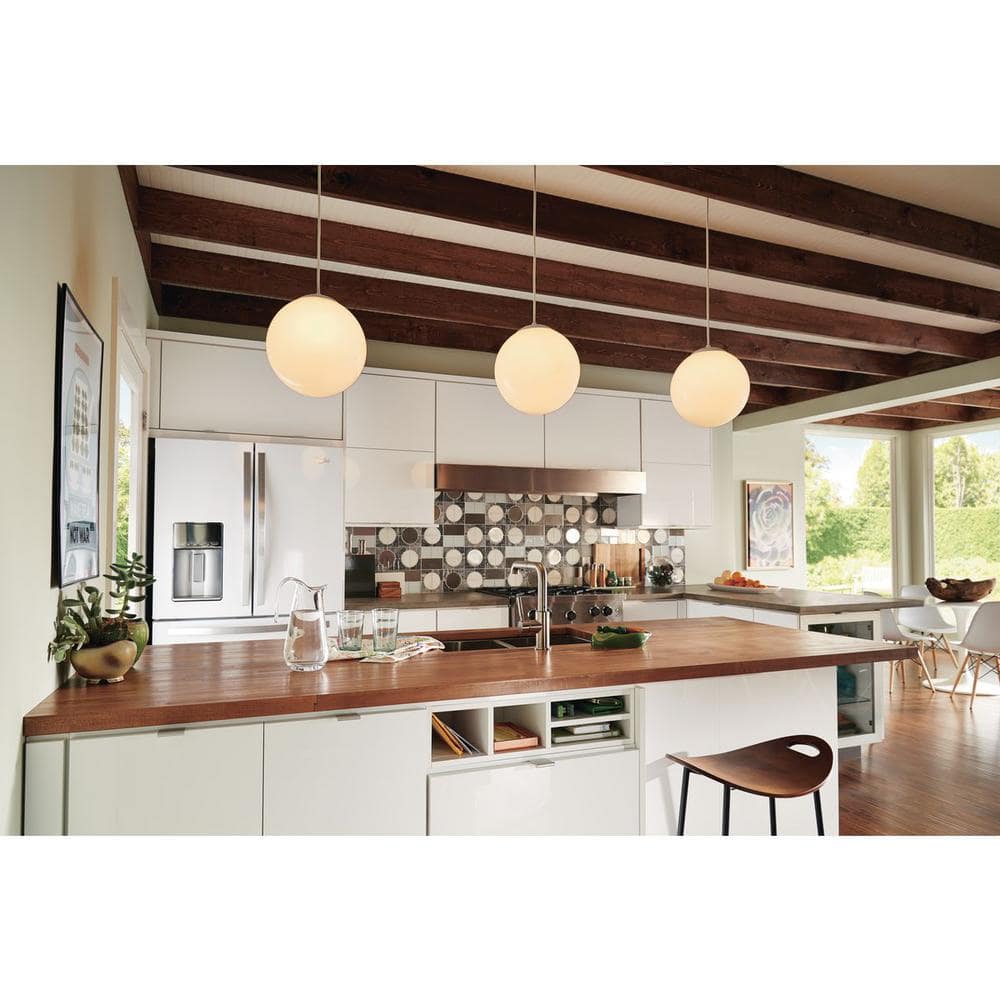 Satin White Glass Globe Pendant Light for Indoor Use