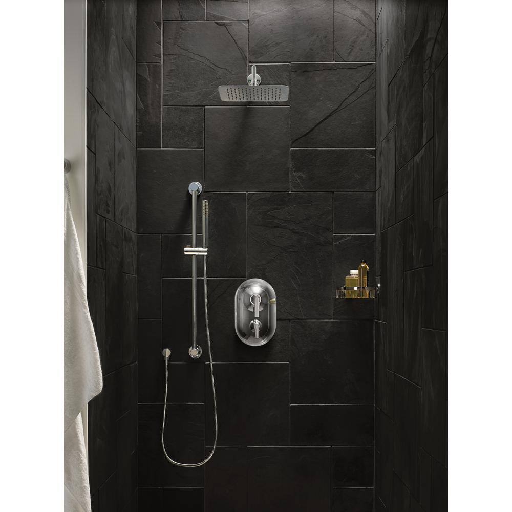 Chrome 12-Inch Square Wall Mounted Rain Shower Head