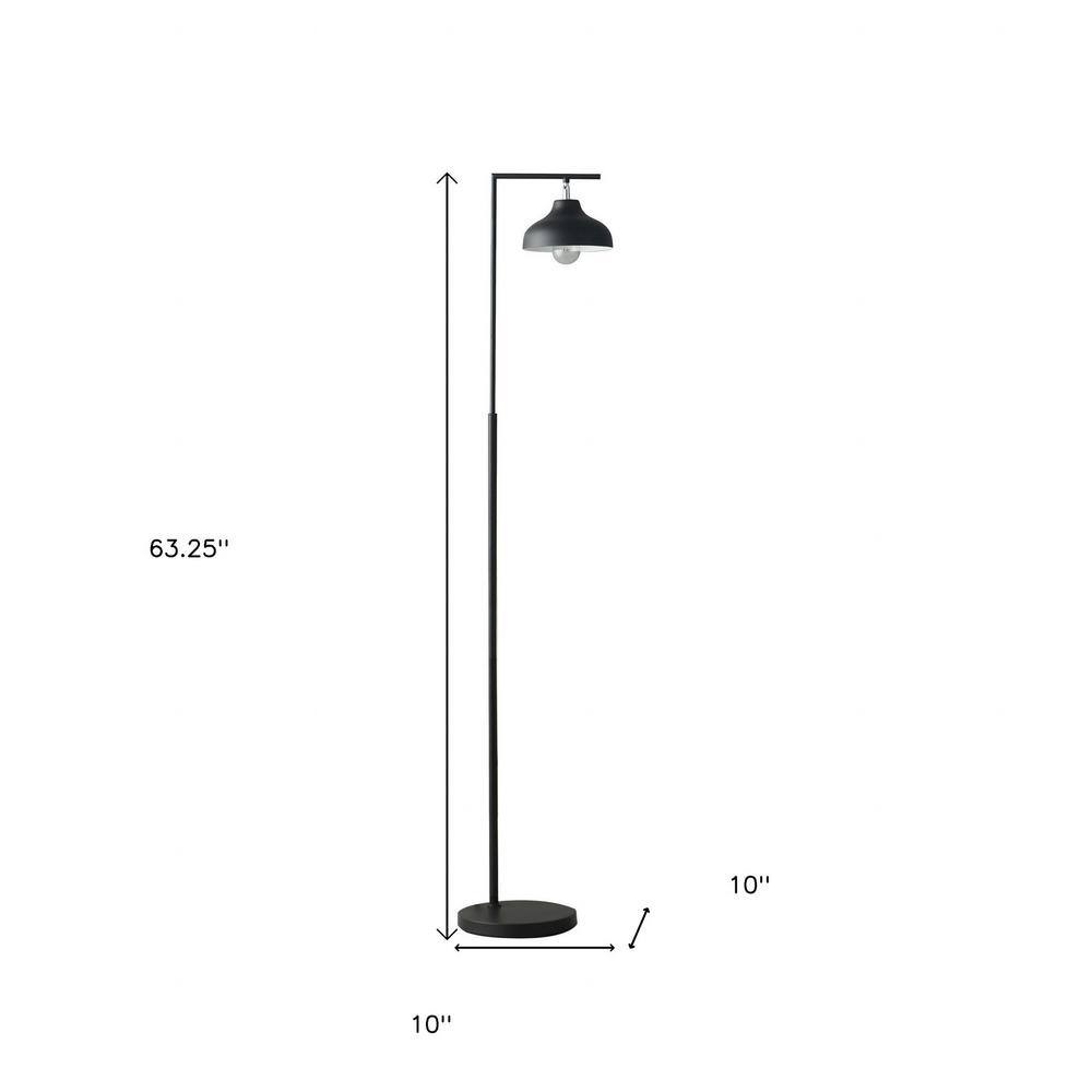 Matte Black Metal Industrial Architect Floor Lamp, 63.25"