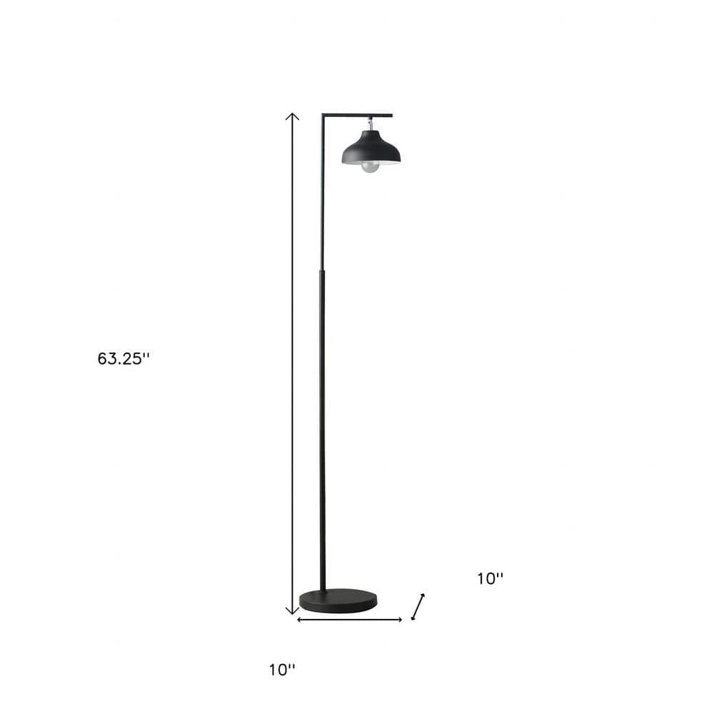 Matte Black Metal Industrial Architect Floor Lamp, 63.25"