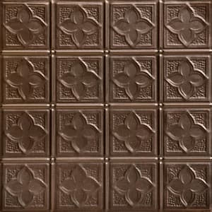 Clover Bronze 2 ft. x 2 ft. Decorative Tin Style Lay-in Ceiling Tile (48 sq. ft./Case)