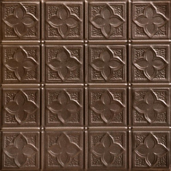 FROM PLAIN TO BEAUTIFUL IN HOURS Clover Bronze 2 ft. x 2 ft. Decorative Lay-in Tin Ceiling Tile (48 sq. ft./Case)