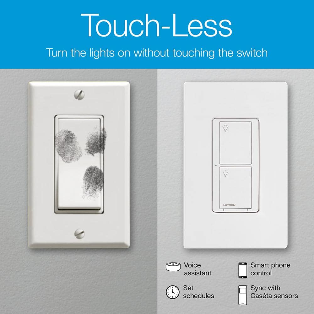 Lutron Caseta Wireless White Smart Light Switch with Alexa and Google Assistant