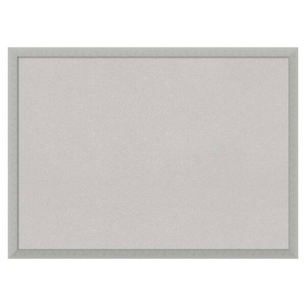 Amanti Art Silver Leaf Wood Framed Grey Corkboard 30 in. x 22 in ...