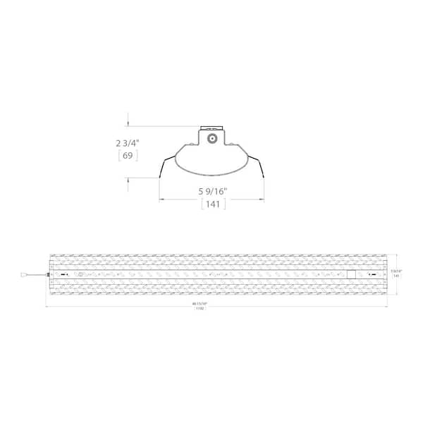 Metalux 48 in. 40 Watt Chrome Integrated LED Shop Light 4000K in