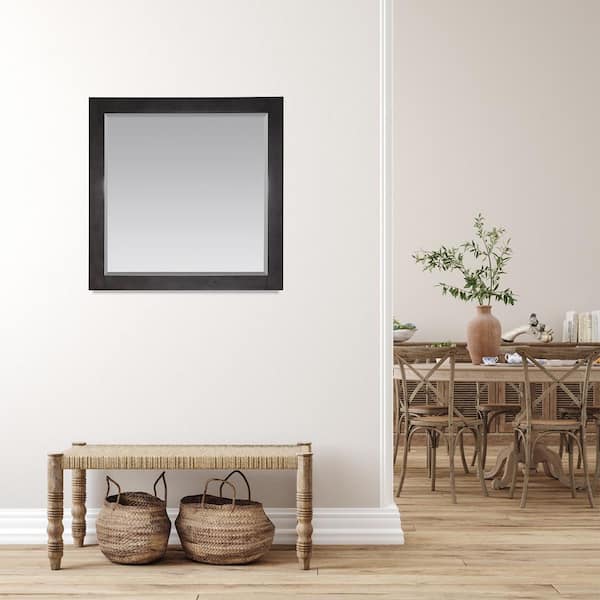 Altair Maribella 33.5 in. W x 36 in. H Rectangular Wood Framed Wall Bathroom Vanity Mirror in Rust Black