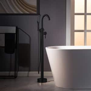 Sierra Single-Handle Freestanding Tub Faucet with Hand Shower in Matte Black
