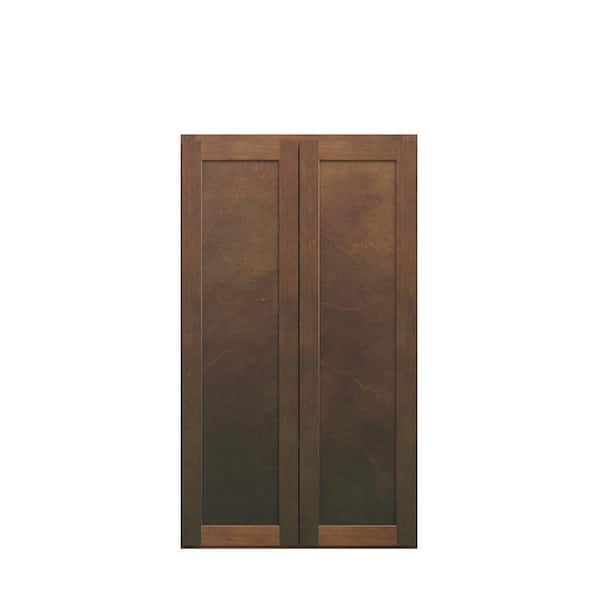 Amherst Shaker 24 in. W x 42 in. H x 12 in. D in Walnut Plywood Assembled Wall Cabinet