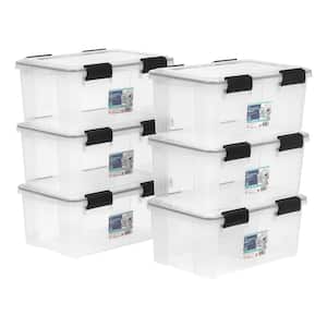 IRIS 16 Qt. WEATHERTIGHT Multi-Purpose Storage Box, Clear with Blue Buckles  (4-Pack) 500019 - The Home Depot