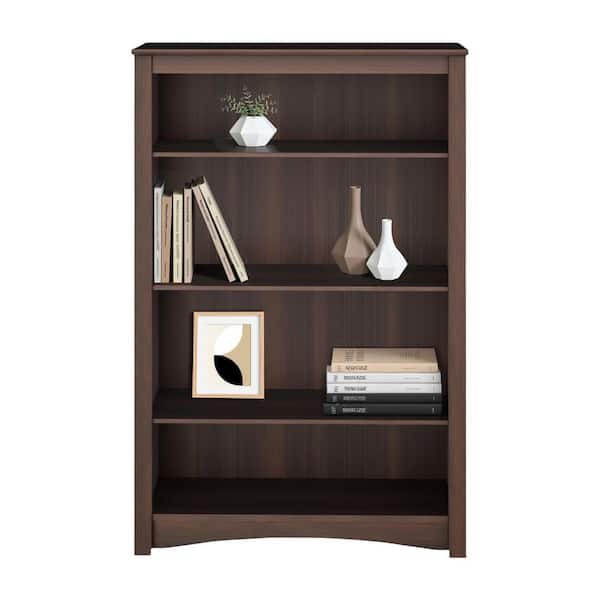 Prepac Sonoma 48 in. Tall Espresso Engineered Wood 4-Shelf Bookcase Transitional Book Shelf with 3-Adjustable Storage Shelves