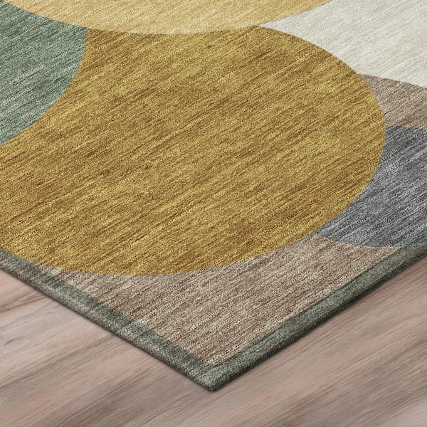 Chantille Machine Washable Indoor/Outdoor Abstract ACN2905 Gold 2 ft. x 7 ft. Runner Rug