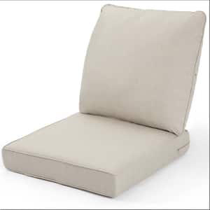 Beige Sunbrella Set Outdoor Lounge Chair Back Cushion, Solid Rectangular, Water Resistant