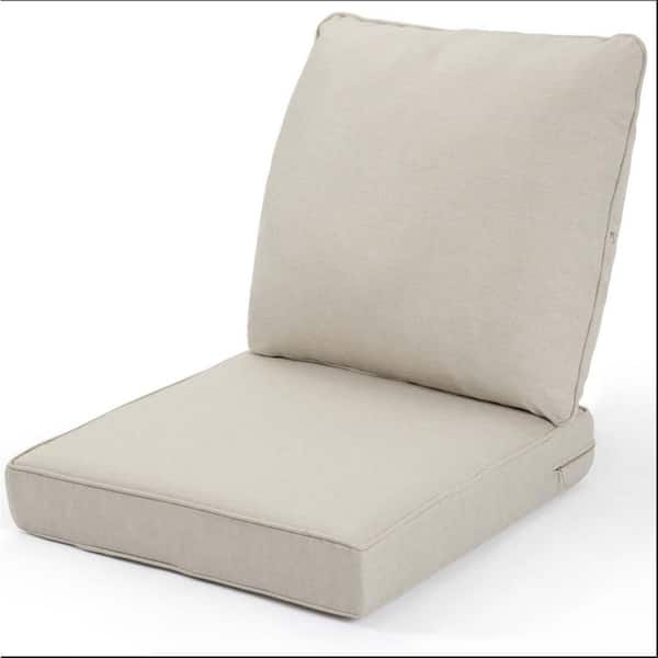 Unbranded Beige Sunbrella Set Outdoor Lounge Chair Back Cushion, Solid Rectangular, Water Resistant