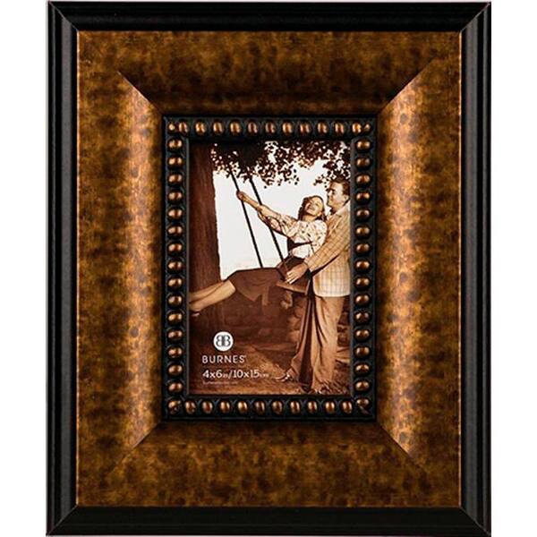 Unbranded Lisbon 1-Opening 4 in. x 6 in. Antiqued Bronze Picture Frame
