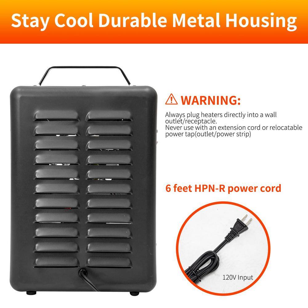 Black Electric Convection Space Heater with Thermostat