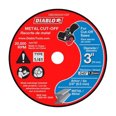 Griton CA3082 Arbor Industrial Cut Off Wheel for Metal 1/8 Width 1/4 Hole Diameter 3 Diameter Pack of 25 