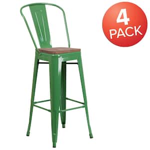 45.25 in. Green Bar Stool (Set of 4)