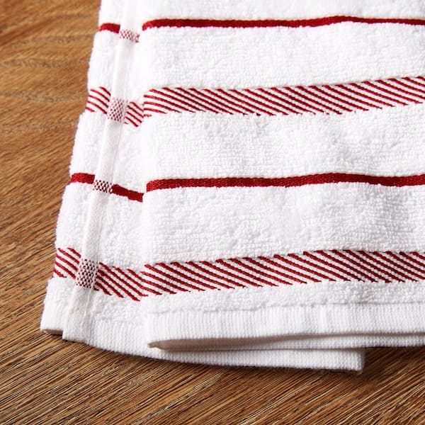 KitchenAid Kitchen Towel Stripe Fire Red 100% cotton new 