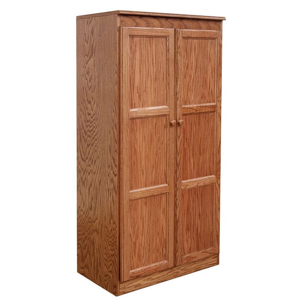 60 in. Oak Wood 4-shelf Standard Bookcase with Adjustable Shelves