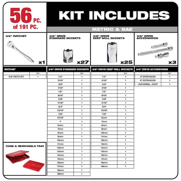 Mechanics Tool Set with 1/2 in. Drive SAE/Metric Ratchet and Socket Mechanics Set (238-Piece)