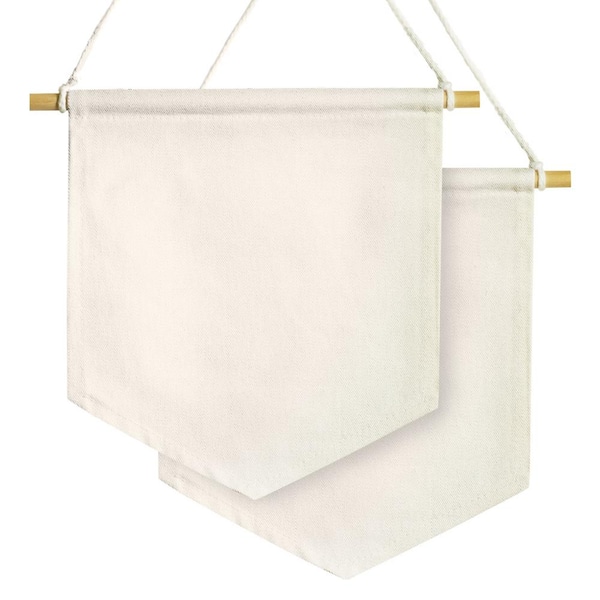 ANLEY 5/6 ft. x 1 ft. Blank Wall Canvas Banners - with 5/6 ft. Wooden Flagpole (2-Pieces)