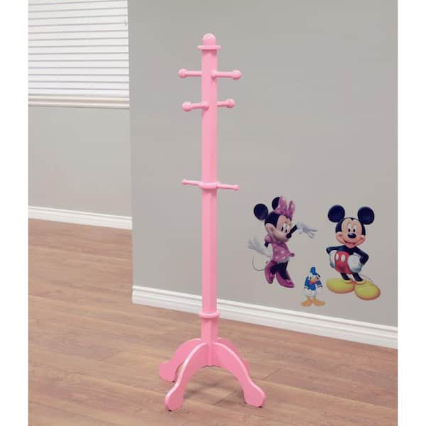 Homecraft Furniture 6-Hook Composited Wood Coat Rack in Pink