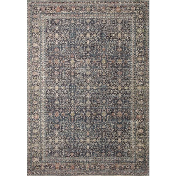 Jean Stoffer Bradbury Midnight  / Multi 7 ft. 9 in.  x 7 ft. 9 in.  Round Contemporary Area Rug