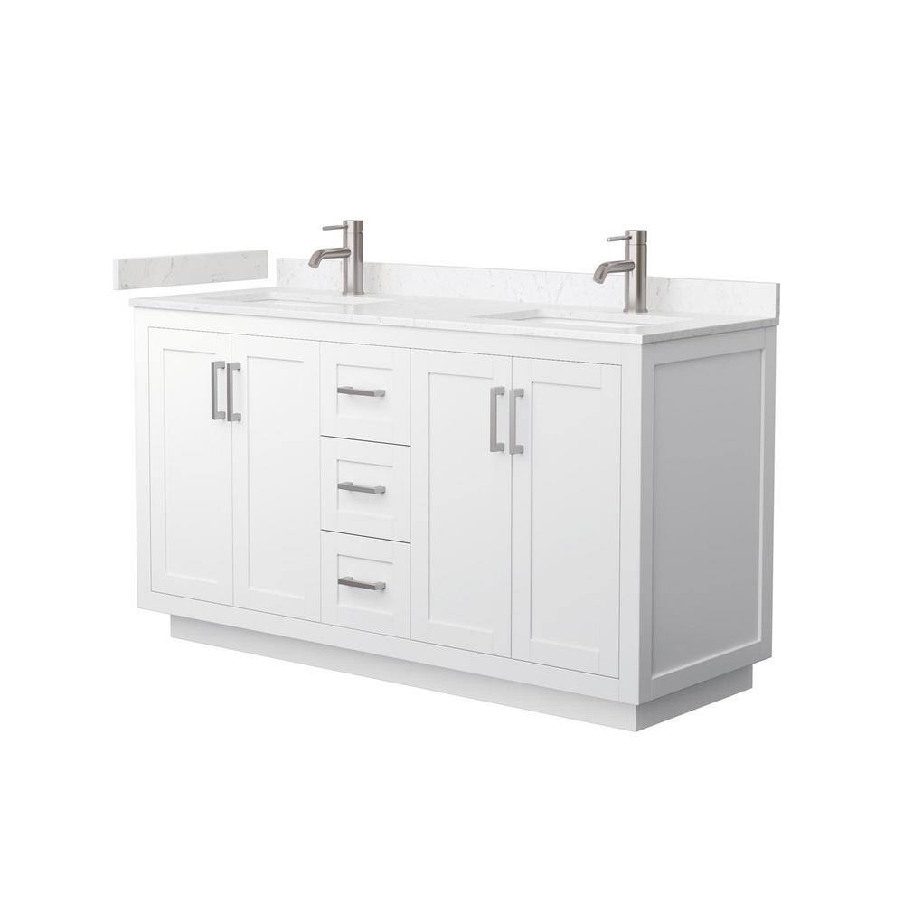 Miranda 60" White Marble Double Bathroom Vanity