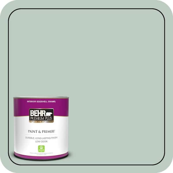 BEHR PREMIUM PLUS 1 qt. #QE-42 Antiqued Aqua Eggshell Enamel Low Odor Interior Paint & Primer