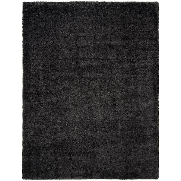 SAFAVIEH Royal Shag Charcoal 9 ft. x 12 ft. Solid Area Rug