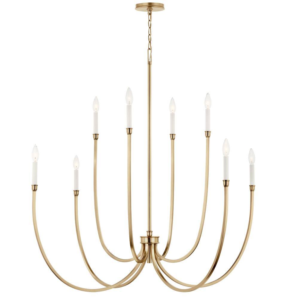 Champagne Bronze 8-Light Candle Style Chandelier