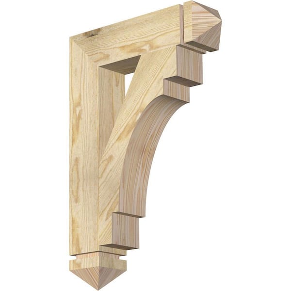 Ekena Millwork 4 in. x 26 in. x 18 in. Douglas Fir Merced Arts and Crafts Rough Sawn Bracket
