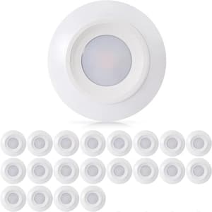 4 in. Soft White 2700K Canless Dimmable Integrated LED Recessed Light Trim Disk Ceiling Light (20-Pack)