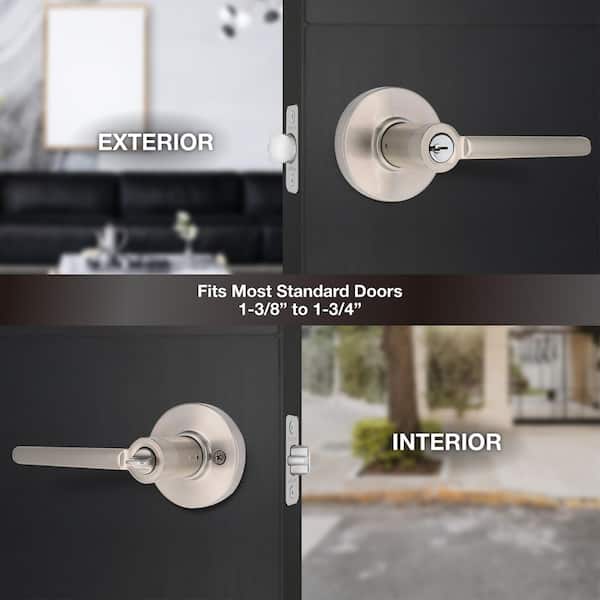 Defiant Tonebridge Satin Nickel Keyed Entry Door Handle with Round