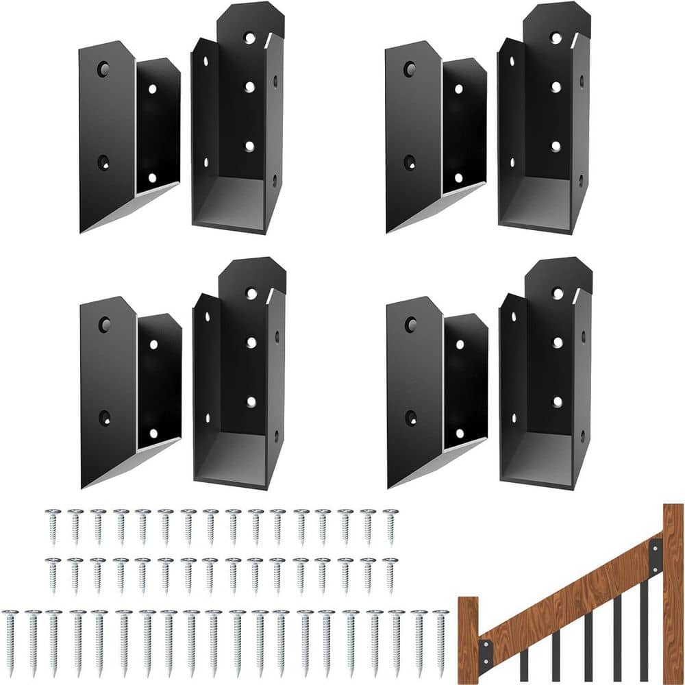 30° Stainless Steel Deck Railing Stair Connector 2 x 4 w/ Black Powder Coating Anti-Corrosion Waterproof Features 4 Pair price history on PriceWatchPro