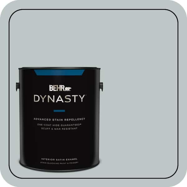 BEHR DYNASTY 1 gal. #PPU12-10 Misty Morn Satin Enamel Interior Stain-Blocking Paint and Primer