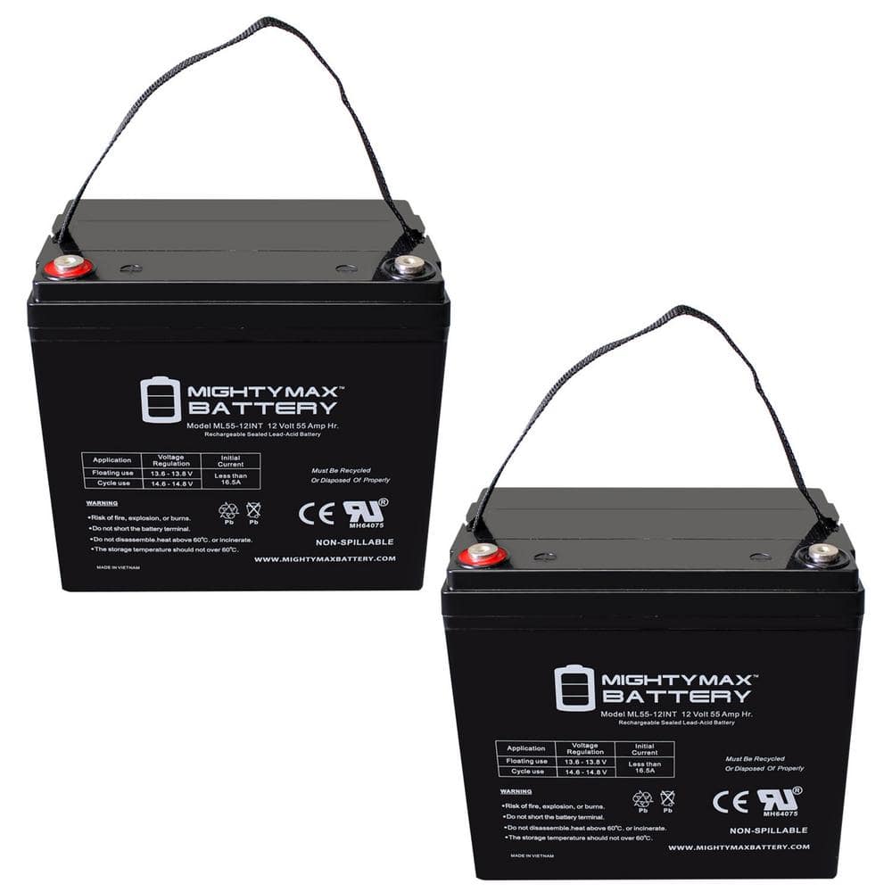 12-Volt 55AH INT Replacement Battery for Energy Power EP-SLA12-55L - 2 Pack price history on PriceWatchPro