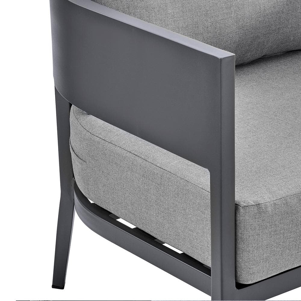 Menorca Dark Gray Aluminum Three-Seat Outdoor Sofa