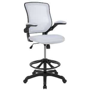 Mesh Adjustable Height Ergonomic Drafting Chair in White