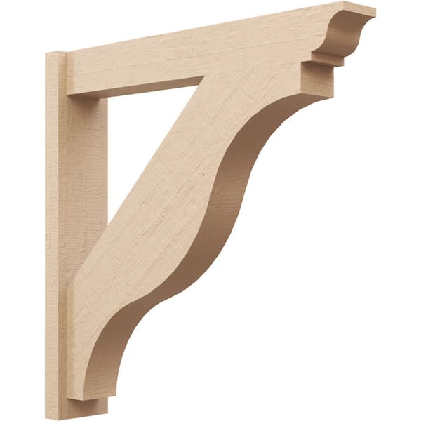 Ekena Millwork 6 in. x 34 in. x 34 in. Funston Traditional Rough Cedar Woodgrain Timberthane Polyurethane Outlooker, Primed Tan