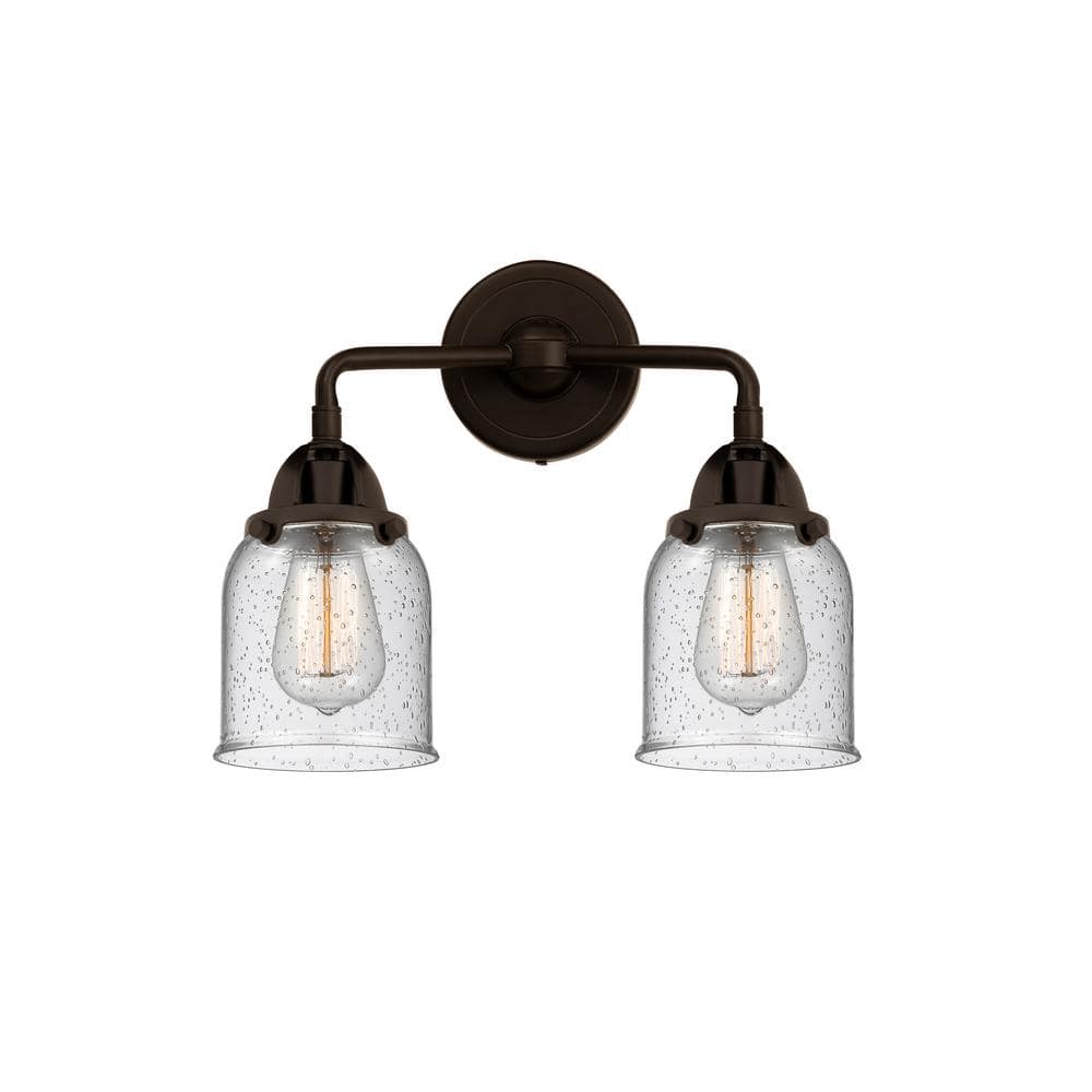 Bell 13 in. 2 Light Oil Rubbed Bronze, Seedy Vanity Light with Clear Glass Shade price history on PriceWatchPro