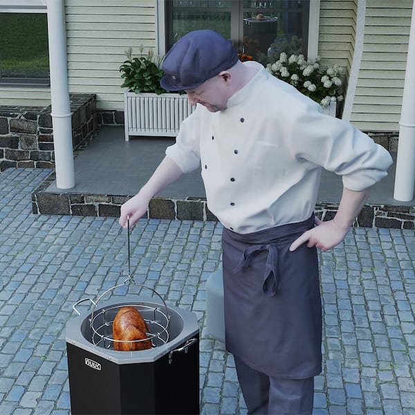 NUUK 27 qt. Outdoor Propane Turkey Fryer with Oil-Free BBQ Smoker